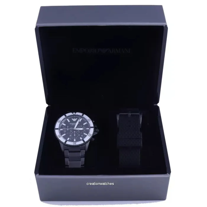 Emporio Armani Men's AR80050 Black Ion-Plated Stainless Steel Chronograph Watch - Image 5